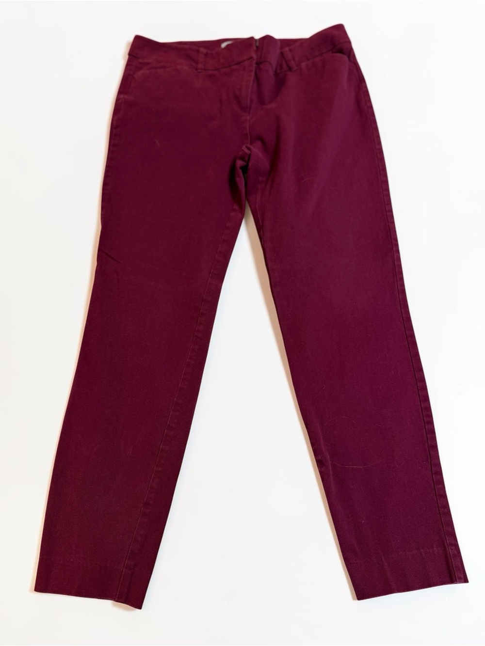 New York & Company Stretch Dress Pants Womens Medium Burgundy Straight Leg